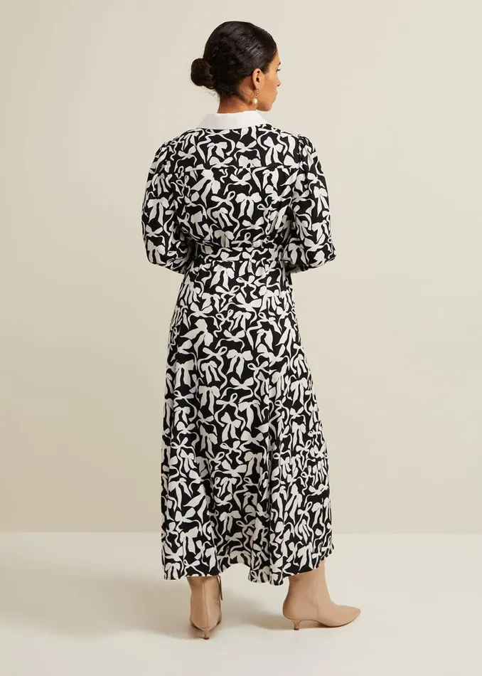 Phase Eight Dresses Women Petite Bonnie Black Bow Shirt Midi Dress Blackivory Phase Eight Dresses Women Petite Bonnie Black Bow Shirt Midi Dress Blackivory