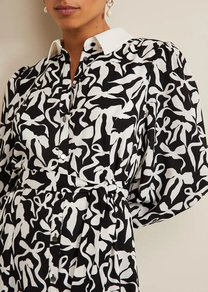 Phase Eight Dresses Women Petite Bonnie Black Bow Shirt Midi Dress Blackivory Phase Eight Dresses Women Petite Bonnie Black Bow Shirt Midi Dress Blackivory