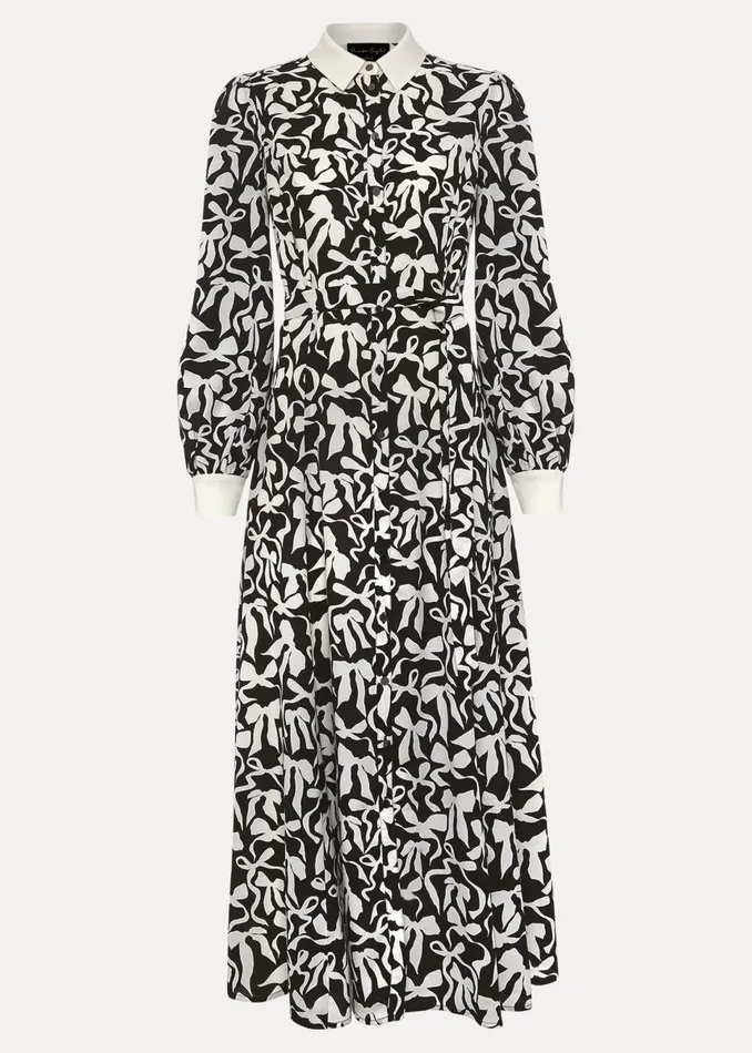 Phase Eight Dresses Women Petite Bonnie Black Bow Shirt Midi Dress Blackivory Phase Eight Dresses Women Petite Bonnie Black Bow Shirt Midi Dress Blackivory