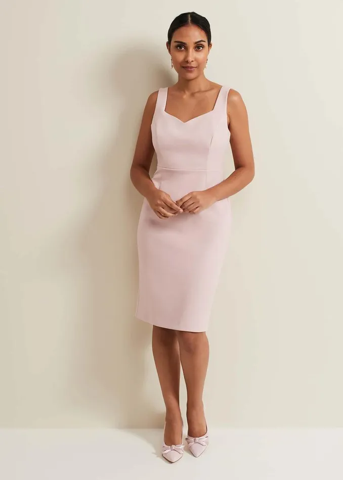 Phase Eight Dresses Women Petite Daisy Lace Midi Dress Pale Pink