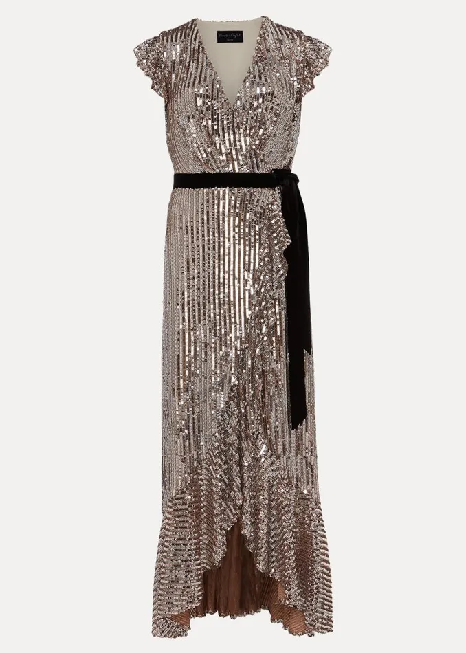 Phase Eight Dresses Women Petite Enja Sequin Maxi Dress Gold