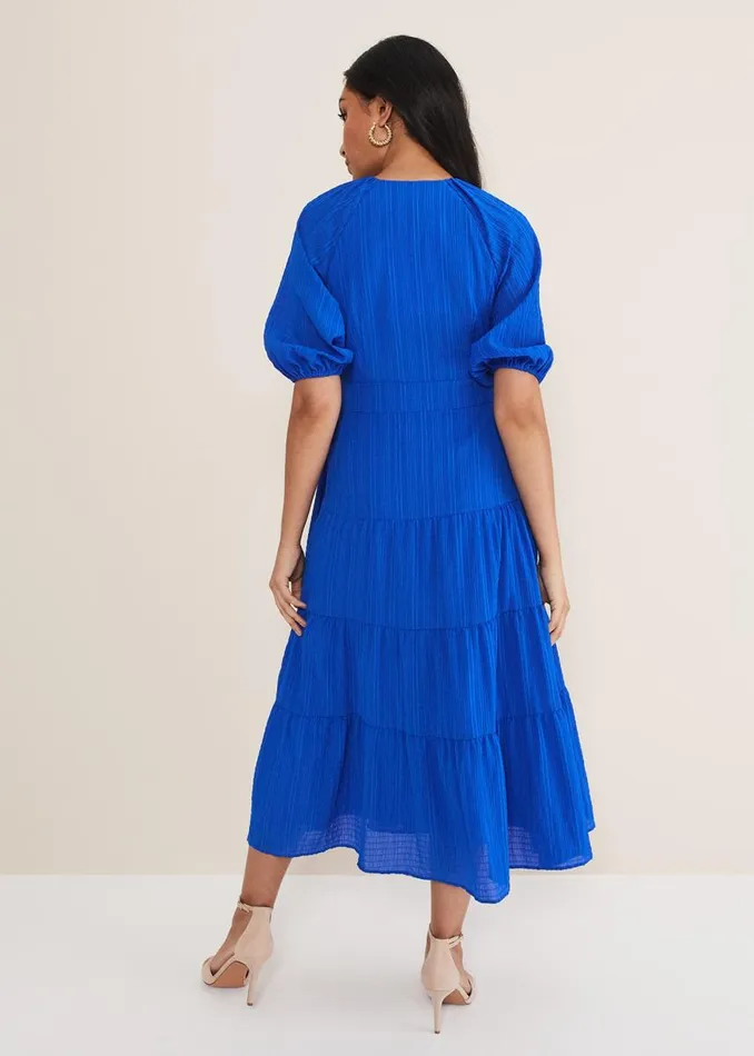 Phase Eight Dresses Women Petite Morven Blue Wrap Midi Dress Cobalt
