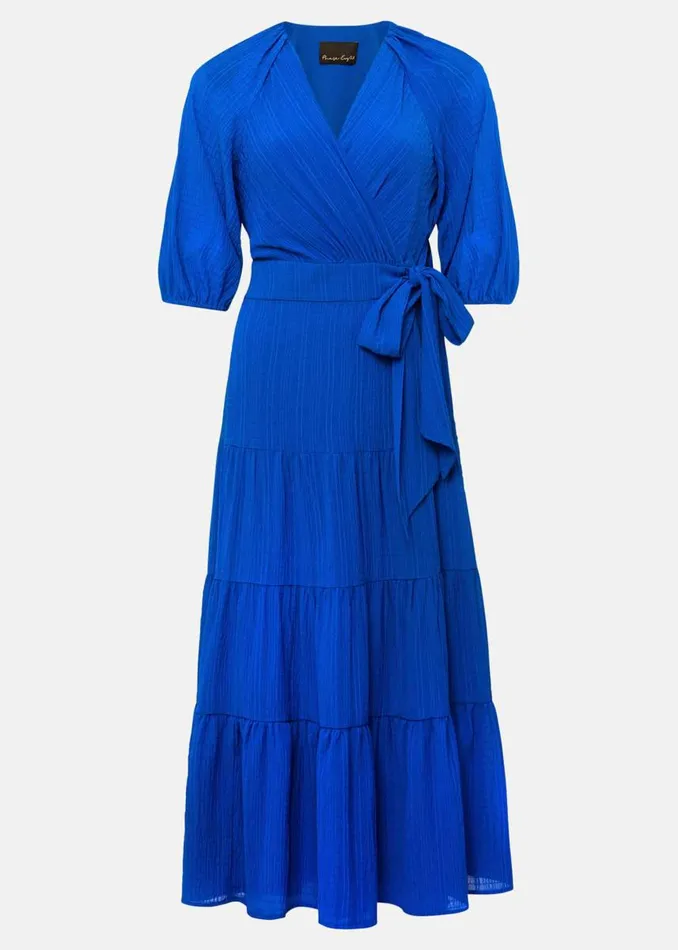 Phase Eight Dresses Women Petite Morven Blue Wrap Midi Dress Cobalt