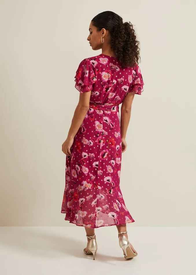 Phase Eight Dresses Women Petite Nadine Ruffle Print Dress Multicoloured