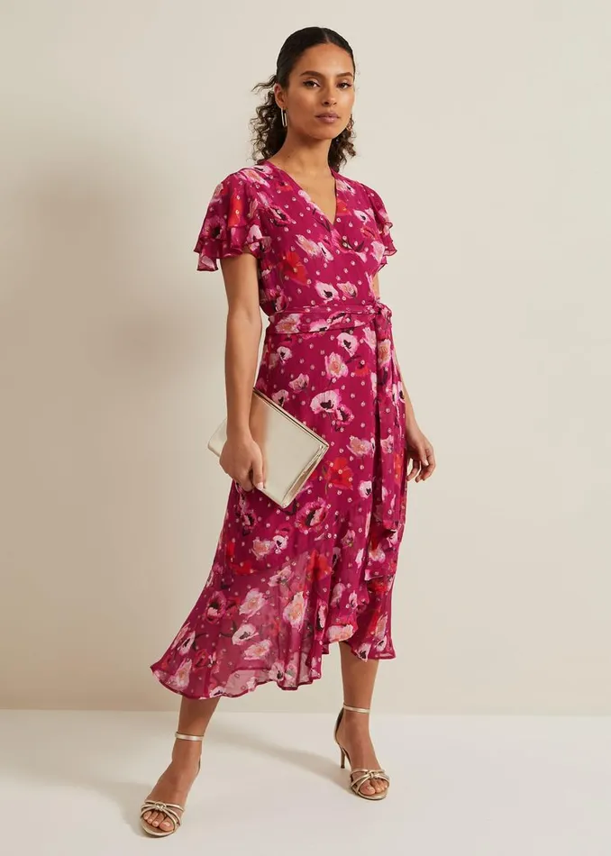 Phase Eight Dresses Women Petite Nadine Ruffle Print Dress Multicoloured