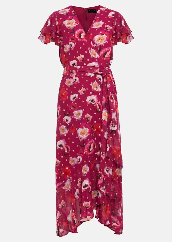Phase Eight Dresses Women Petite Nadine Ruffle Print Dress Multicoloured