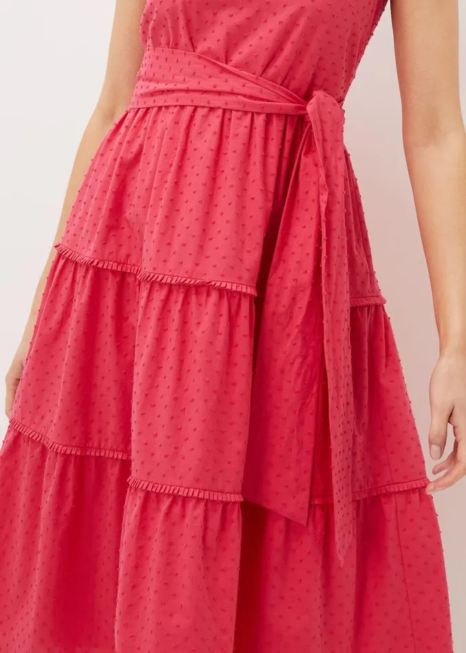 Phase Eight Dresses Women Peyton Cotton Dobby Midi Dress Hot Pink