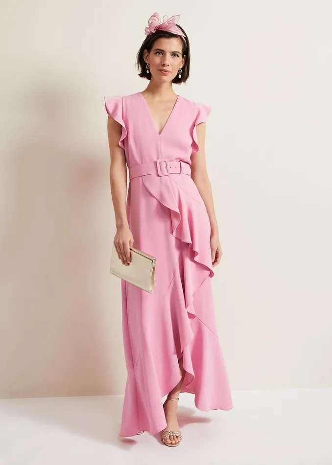 Phase Eight Dresses Women Phoebe Frill Maxi Dress Pink