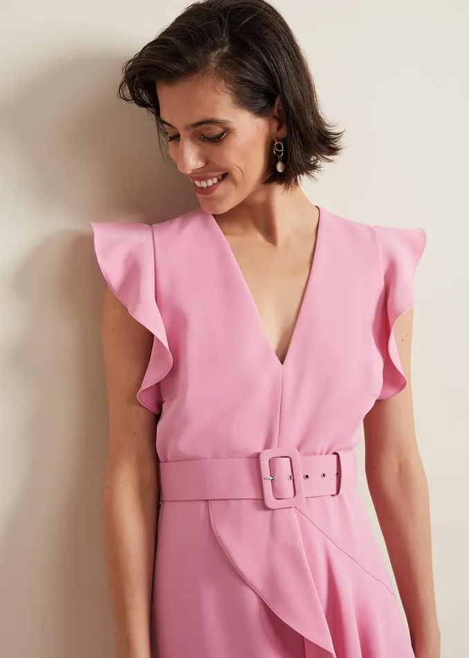 Phase Eight Dresses Women Phoebe Frill Maxi Dress Pink