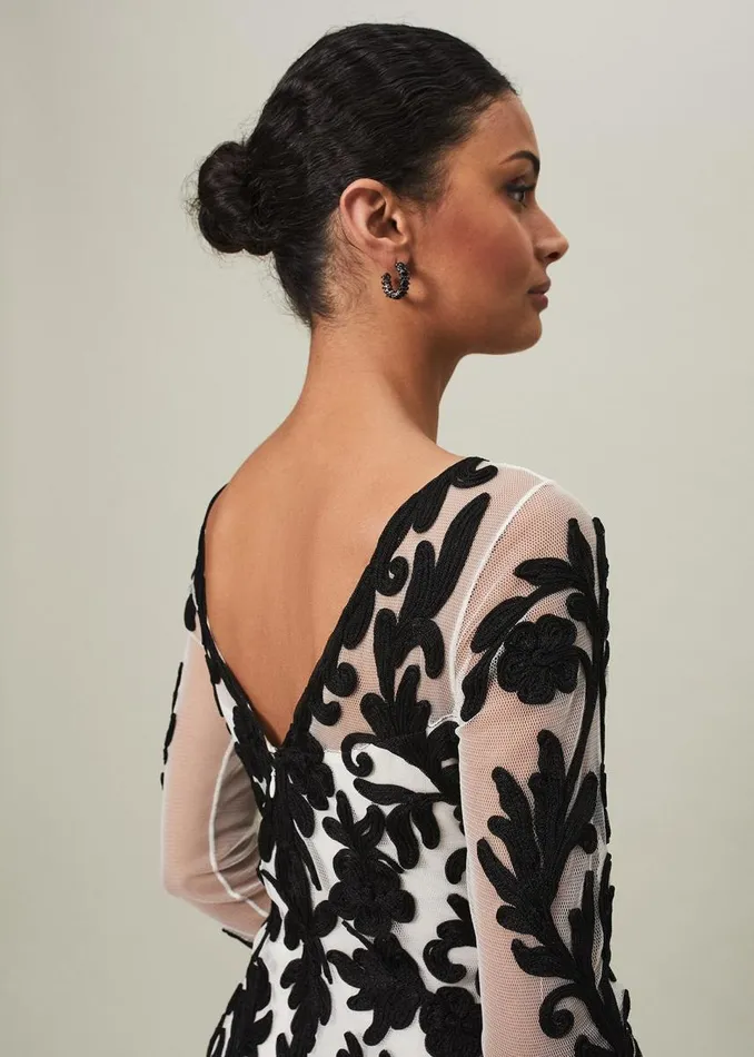 Phase Eight Dresses Women Ria Tapework Dress Blackwhite