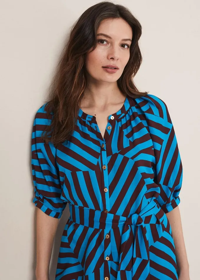 Phase Eight Dresses Women Rosella Striped Mini Dress Bluechocolate