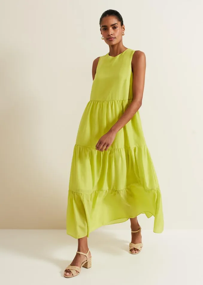 Phase Eight Dresses Women Sara Tiered Maxi Dress Lime