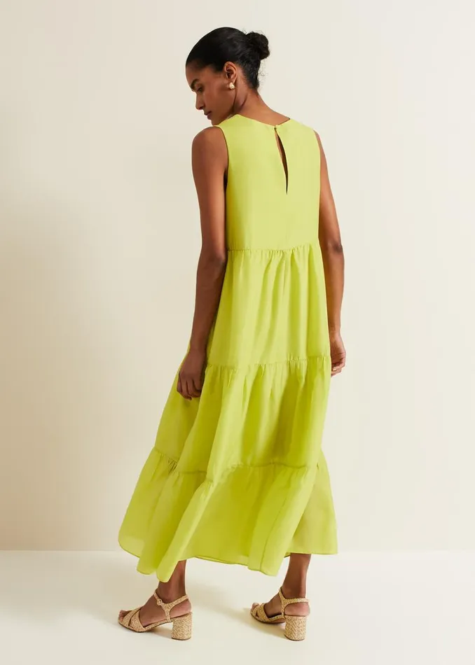 Phase Eight Dresses Women Sara Tiered Maxi Dress Lime