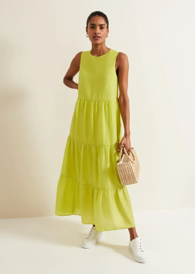Phase Eight Dresses Women Sara Tiered Maxi Dress Lime
