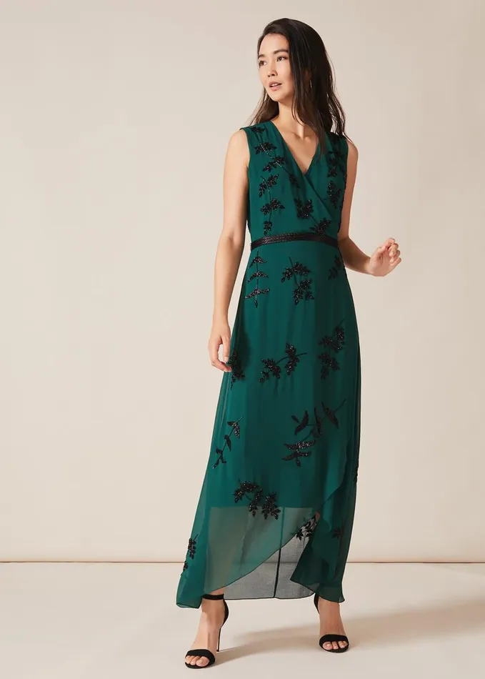 Phase Eight Dresses Women Serena Beaded Dress Emerald