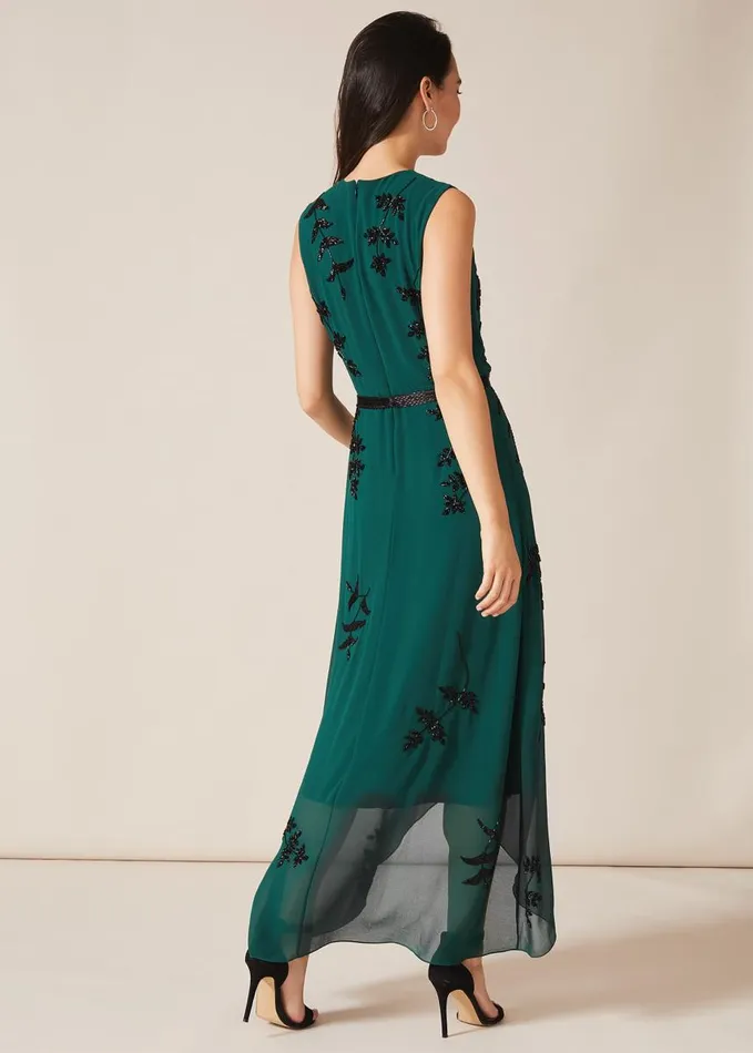 Phase Eight Dresses Women Serena Beaded Dress Emerald