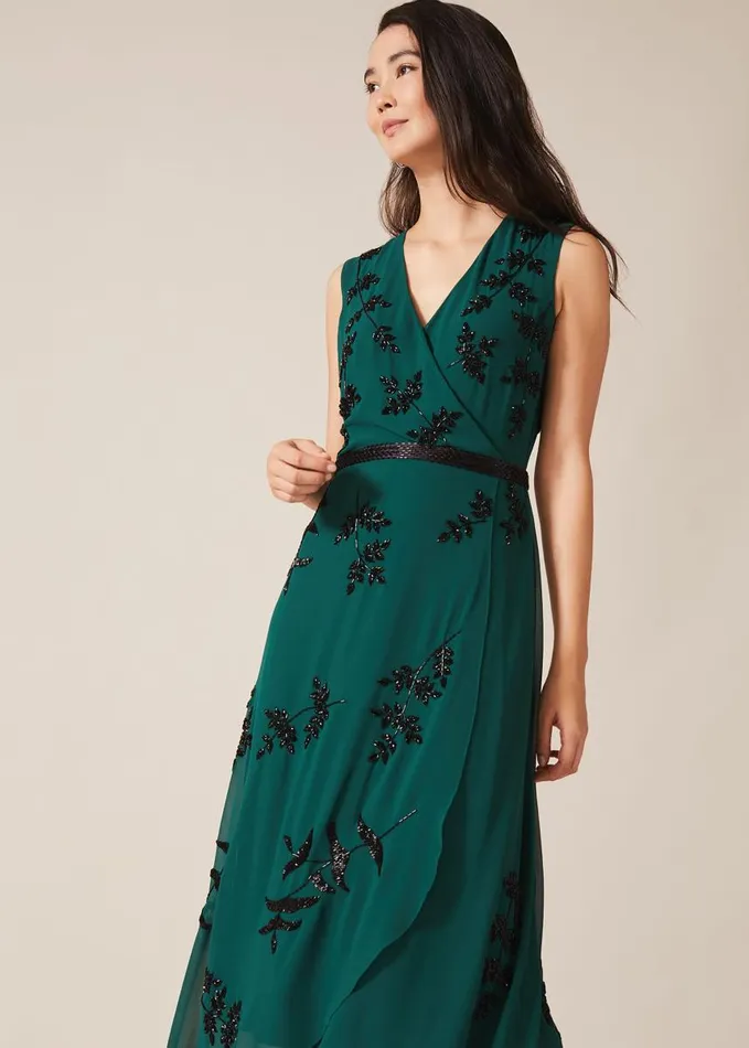 Phase Eight Dresses Women Serena Beaded Dress Emerald