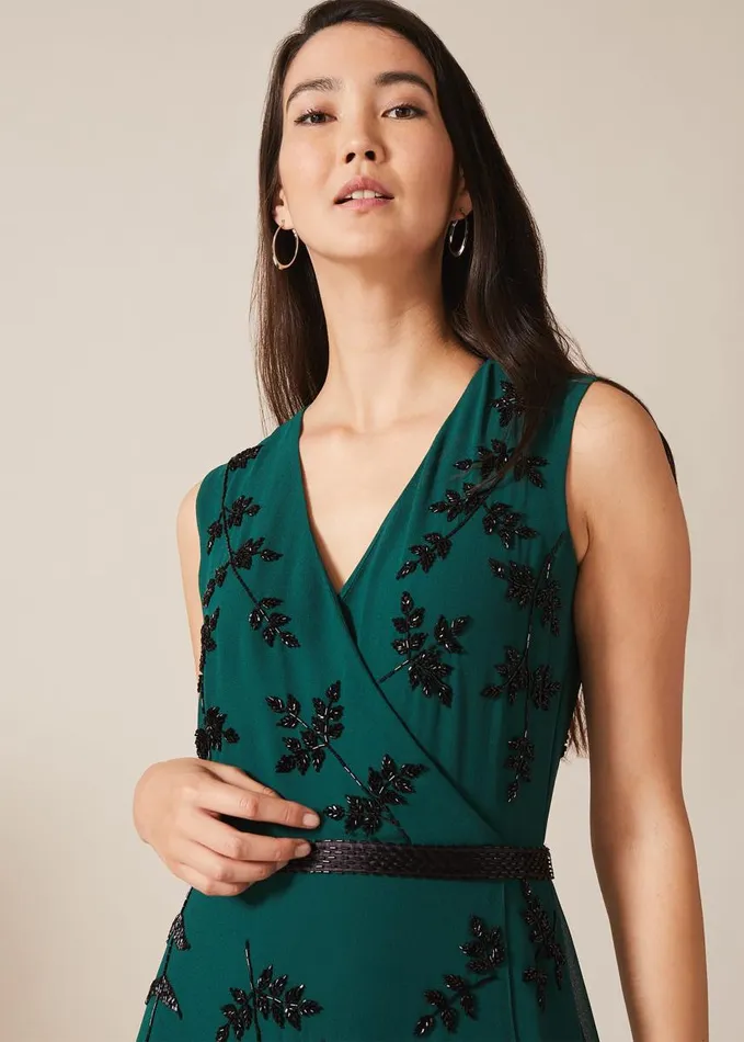 Phase Eight Dresses Women Serena Beaded Dress Emerald