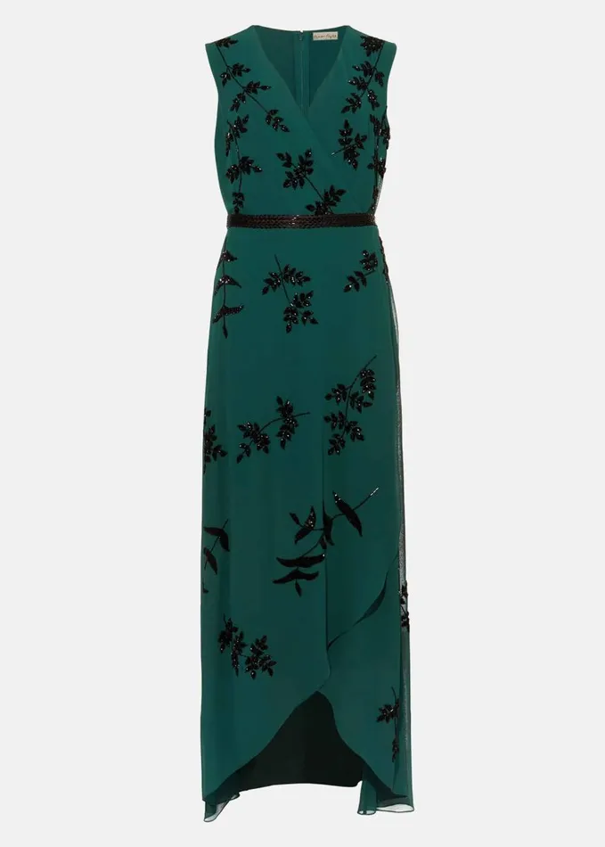 Phase Eight Dresses Women Serena Beaded Dress Emerald