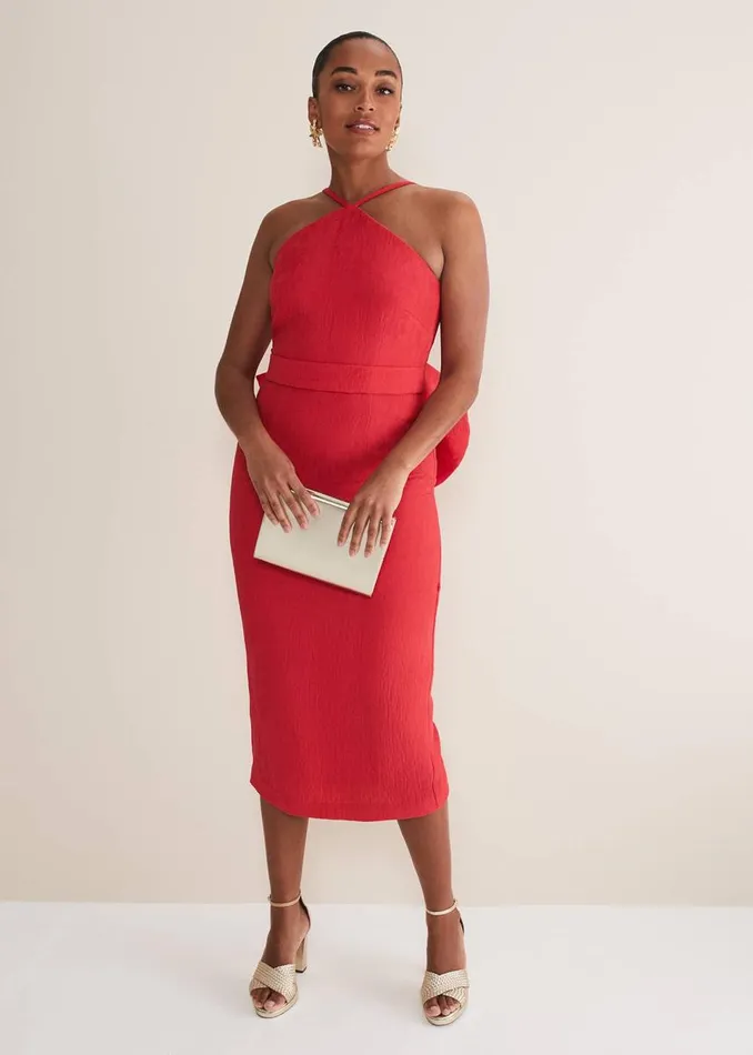 Phase Eight Dresses Women Sherani Bodycon Midi Dress Red