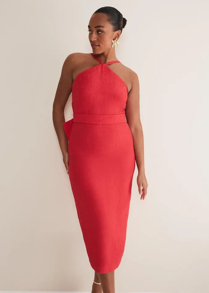 Phase Eight Dresses Women Sherani Bodycon Midi Dress Red