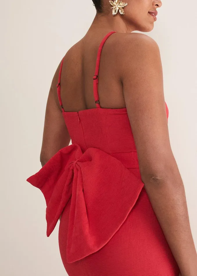 Phase Eight Dresses Women Sherani Bodycon Midi Dress Red
