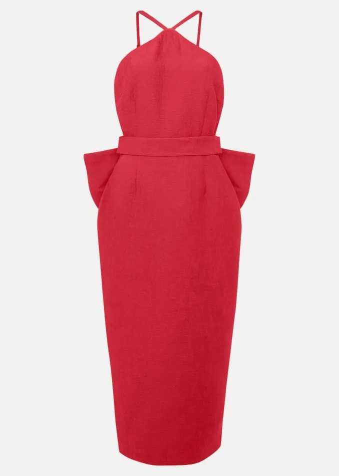 Phase Eight Dresses Women Sherani Bodycon Midi Dress Red