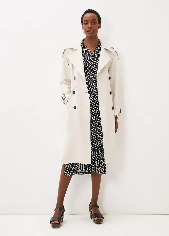 Phase Eight Dresses Women Teigan Abstract Print Midi Dress Blackivory
