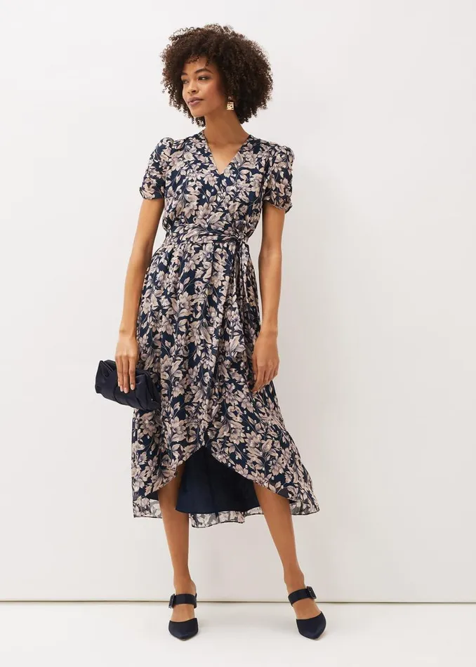 Phase Eight Dresses Women Zendaya Floral Dress Perussian Bluetaupe