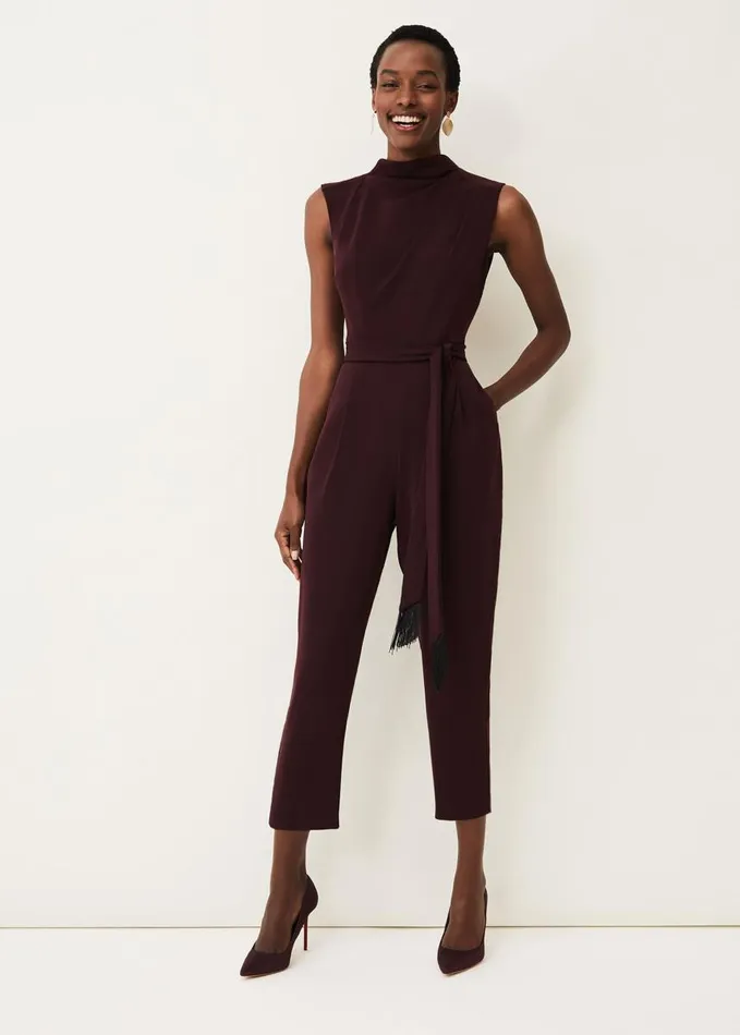 Phase Eight Dresses Women Zinnia Cowl Neck Jumpsuit Wine