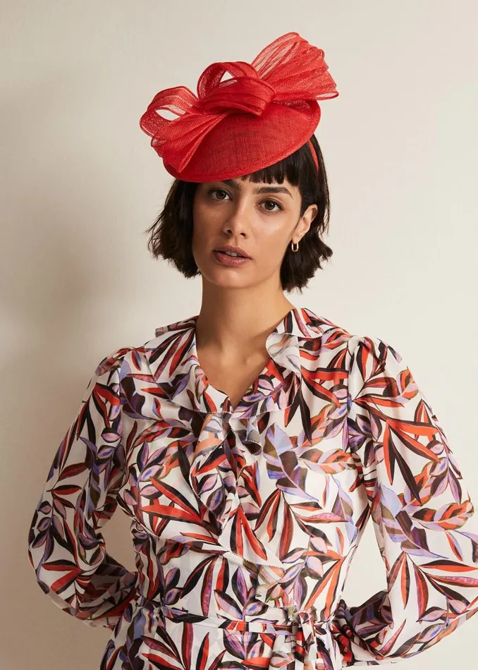Phase Eight Fascinators and Hats Women Bow Midi Disc Fascinator Vermillion