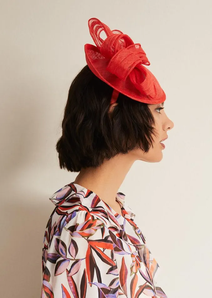 Phase Eight Fascinators and Hats Women Bow Midi Disc Fascinator Vermillion