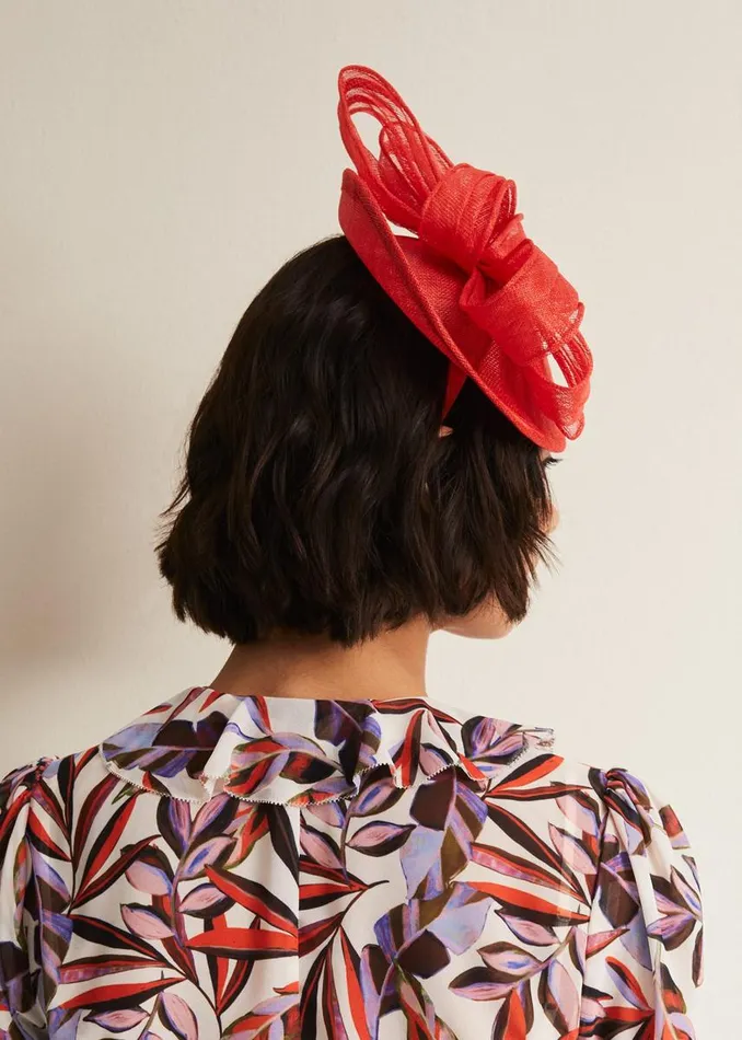 Phase Eight Fascinators and Hats Women Bow Midi Disc Fascinator Vermillion