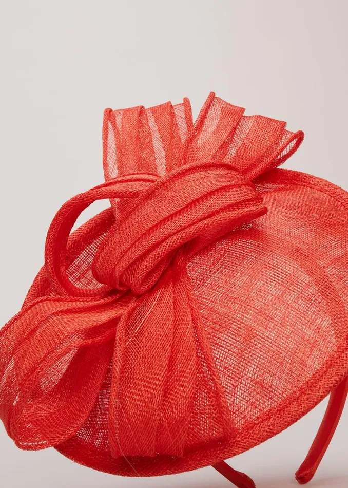 Phase Eight Fascinators and Hats Women Bow Midi Disc Fascinator Vermillion