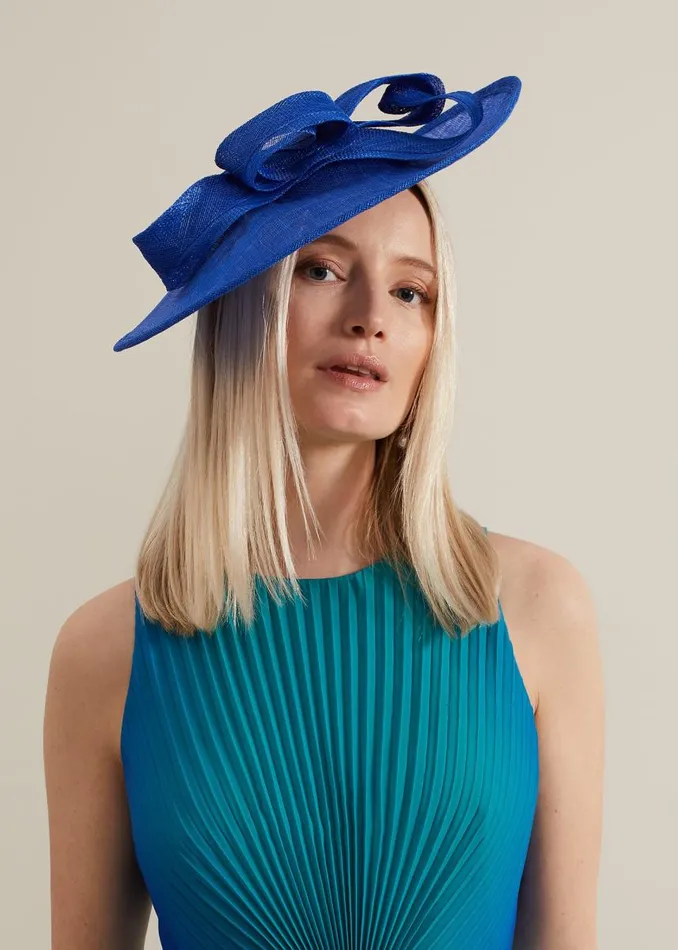Phase Eight Fascinators and Hats Women Midi Double Twist Disc Fascinator Cobalt