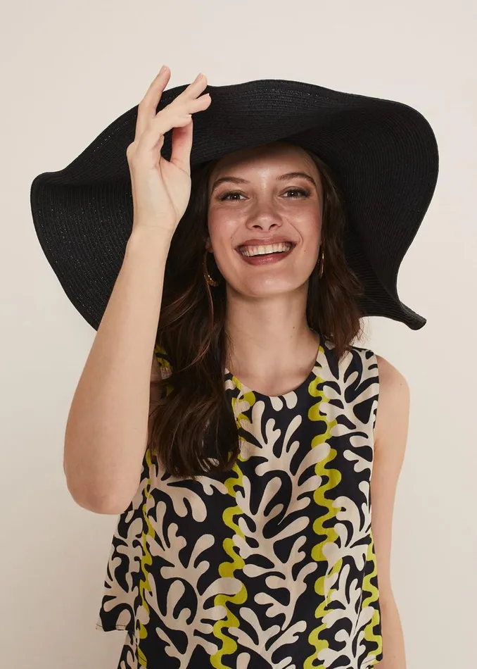 Phase Eight Fascinators and Hats Women Oversized Straw Hat Black