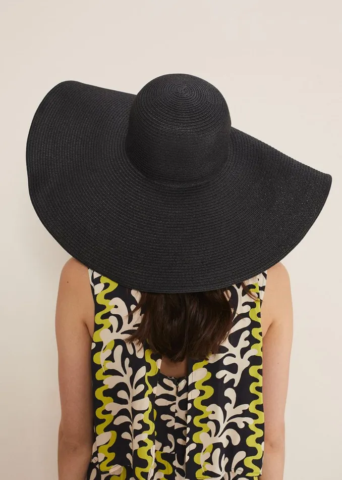 Phase Eight Fascinators and Hats Women Oversized Straw Hat Black
