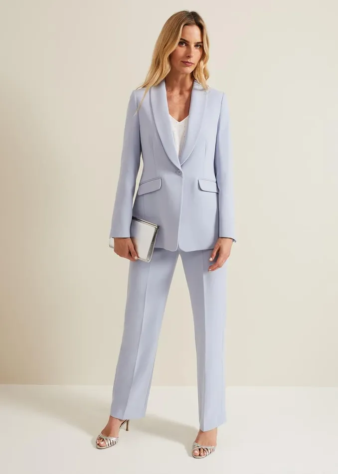 Phase Eight Jackets Women Alexis Shawl Collar Suit Jacket Blue