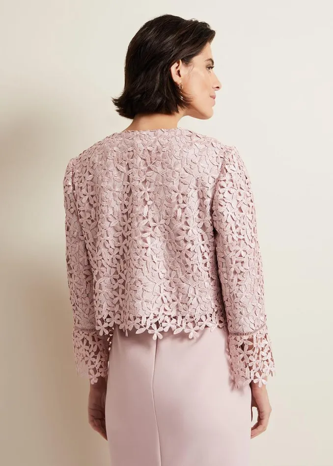 Phase Eight Jackets Women Daisy Lace Jacket Pale Pink