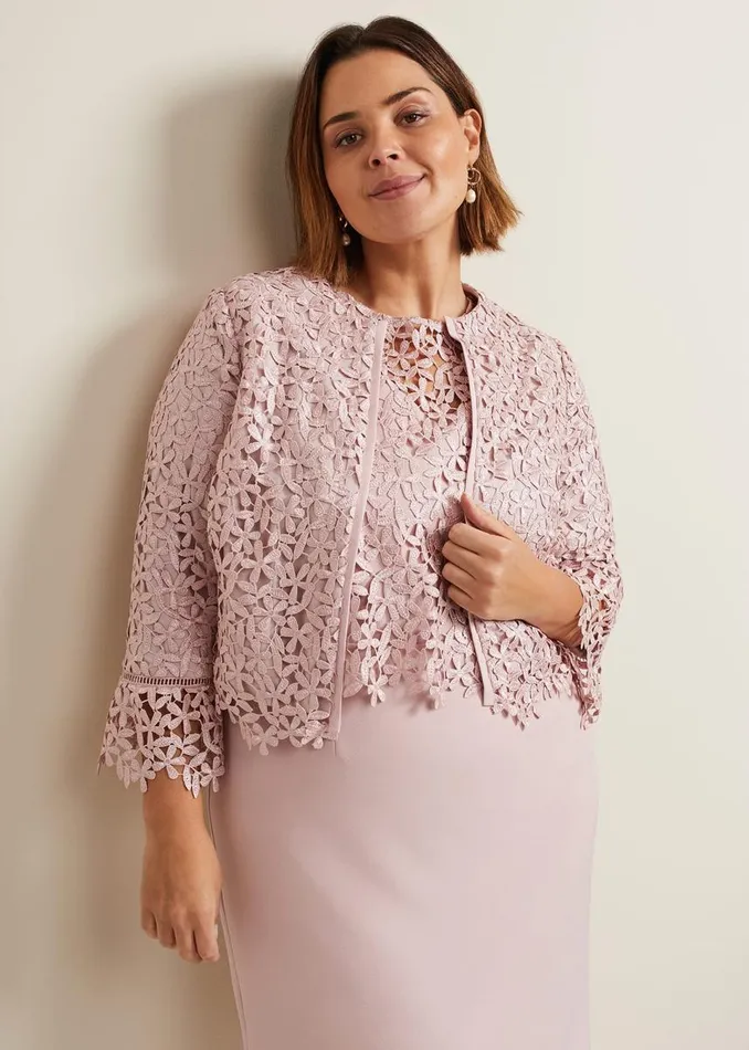 Phase Eight Jackets Women Daisy Lace Jacket Pale Pink