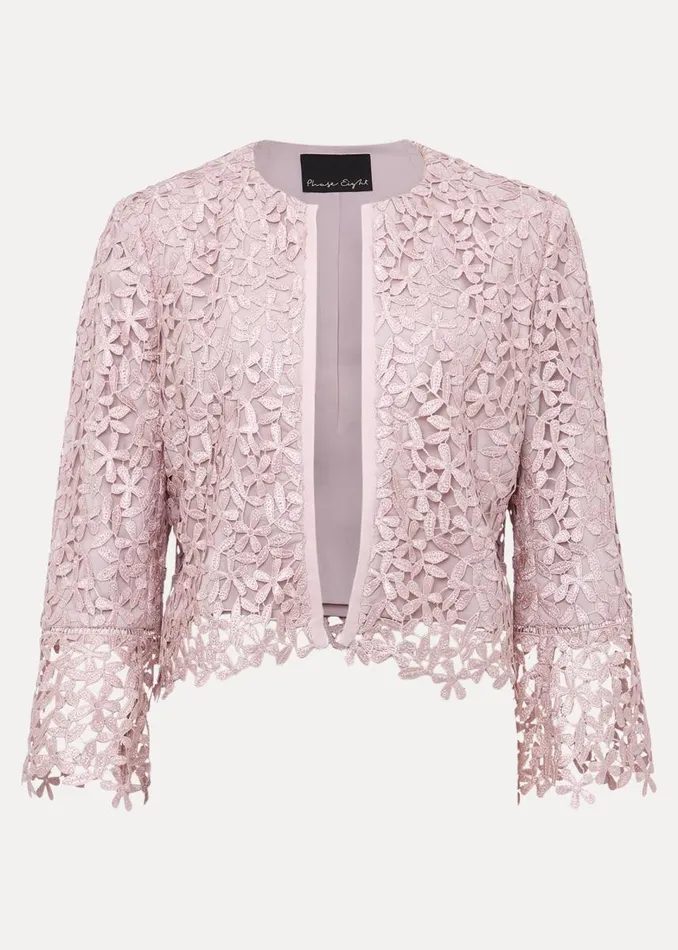 Phase Eight Jackets Women Daisy Lace Jacket Pale Pink