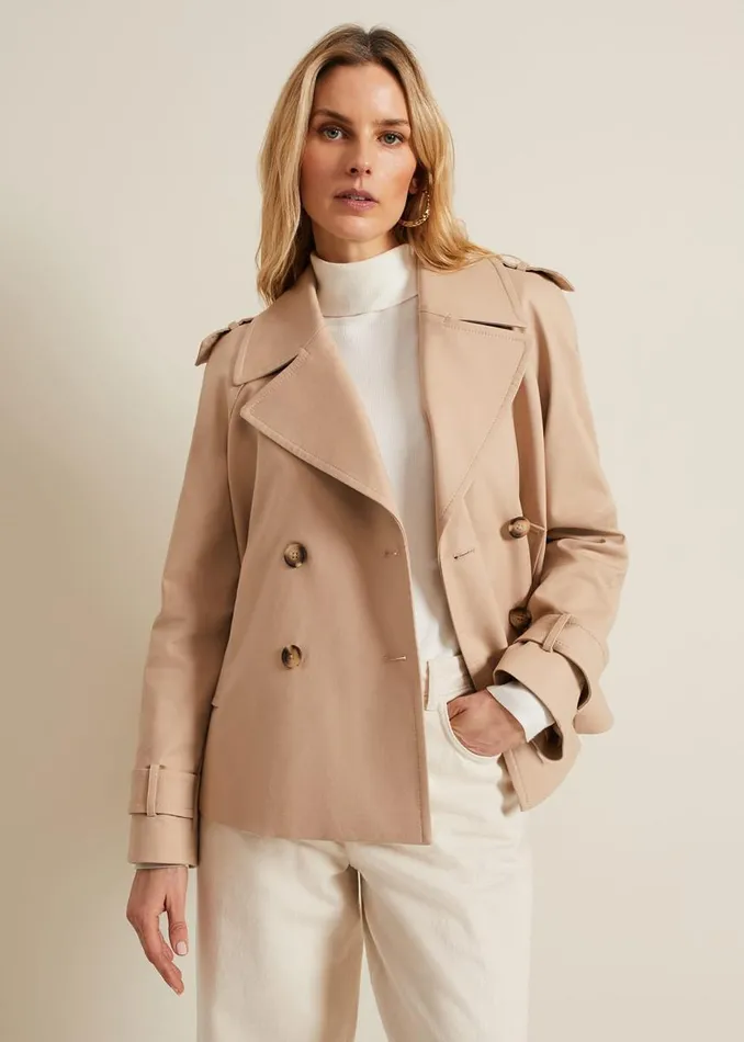 Phase Eight Jackets Women Lola Camel Cropped Trench Jacket Camel