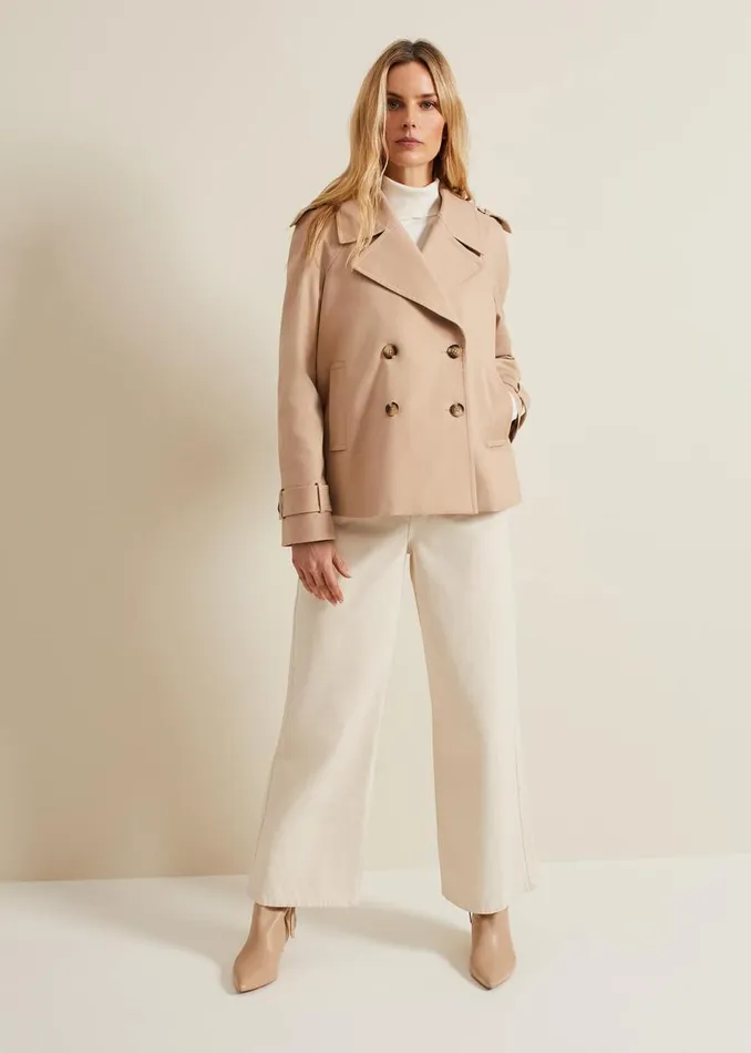 Phase Eight Jackets Women Lola Camel Cropped Trench Jacket Camel
