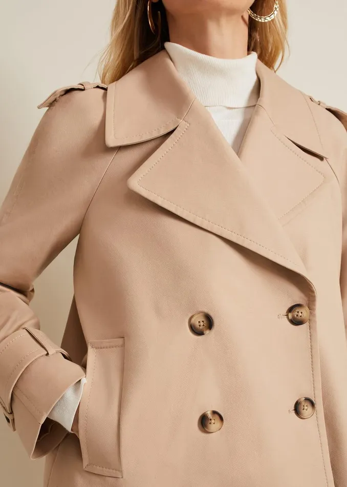 Phase Eight Jackets Women Lola Camel Cropped Trench Jacket Camel