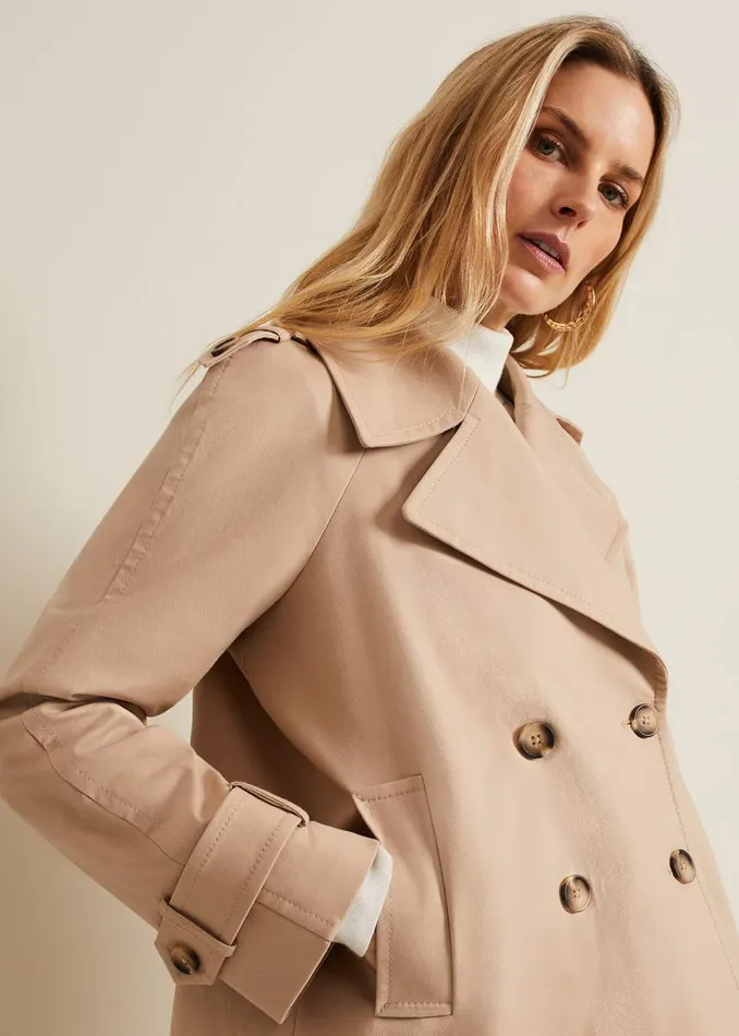 Phase Eight Jackets Women Lola Camel Cropped Trench Jacket Camel