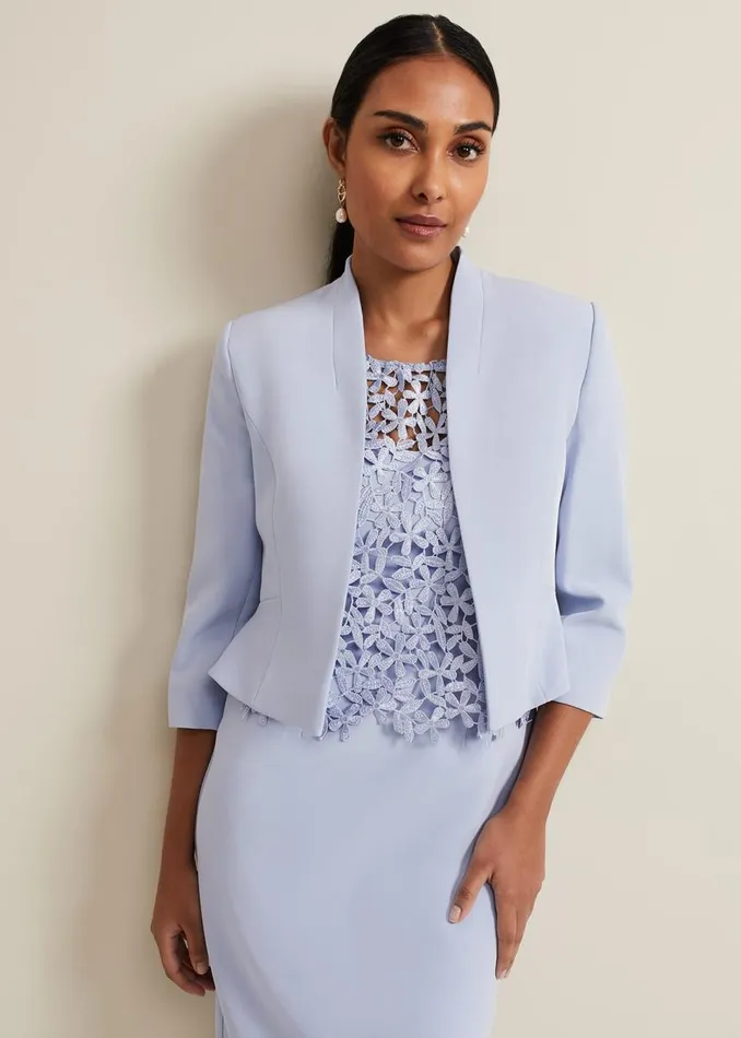 Phase Eight Jackets Women Petite Daisy Jacket Pale Blue