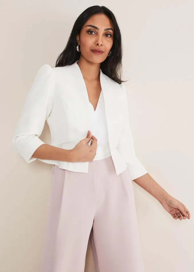 Phase Eight Jackets Women Petite Isabella Bow Jacket Ivory