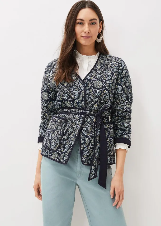 Phase Eight Jackets Women Polly Paisley Reversible Quilted Jacket Navymulti