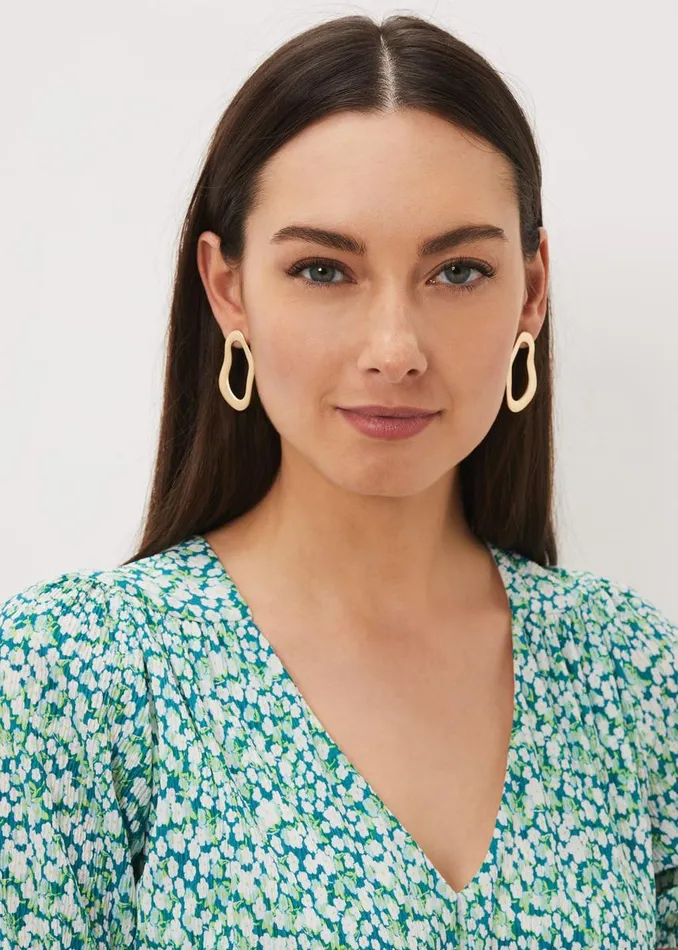 Phase Eight Jewellery Women Irregular Shape Drop Earring Gold