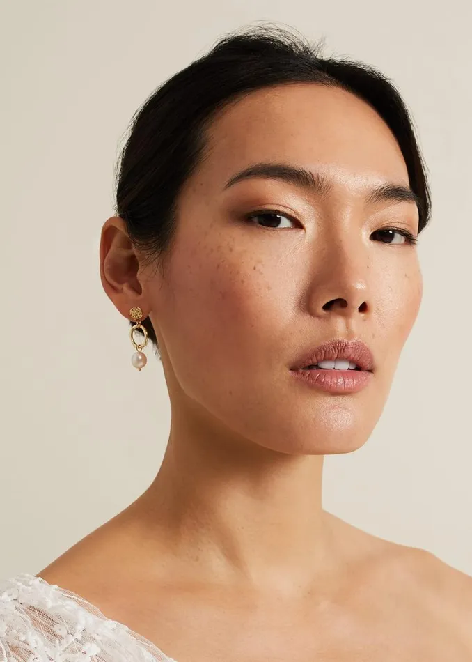 Phase Eight Jewellery Women Mini Pearl Drop Earrings Gold